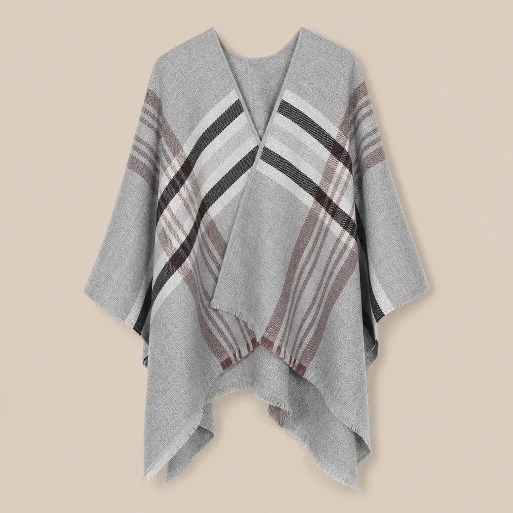 Ton poncho Poncho Imitation Cachemire Motif Géométrique Double Face