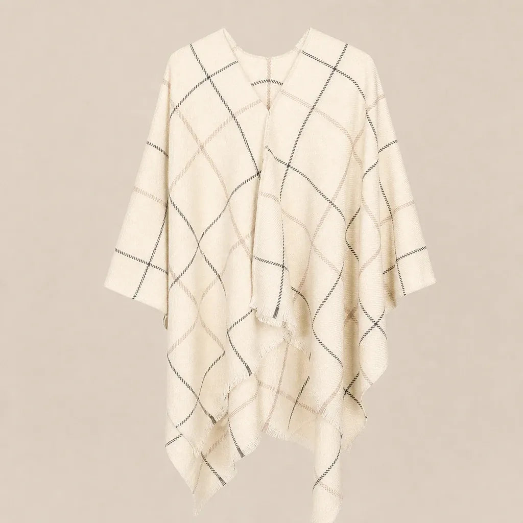Ton poncho Poncho Imitation Cachemire Motif Géométrique Double Face