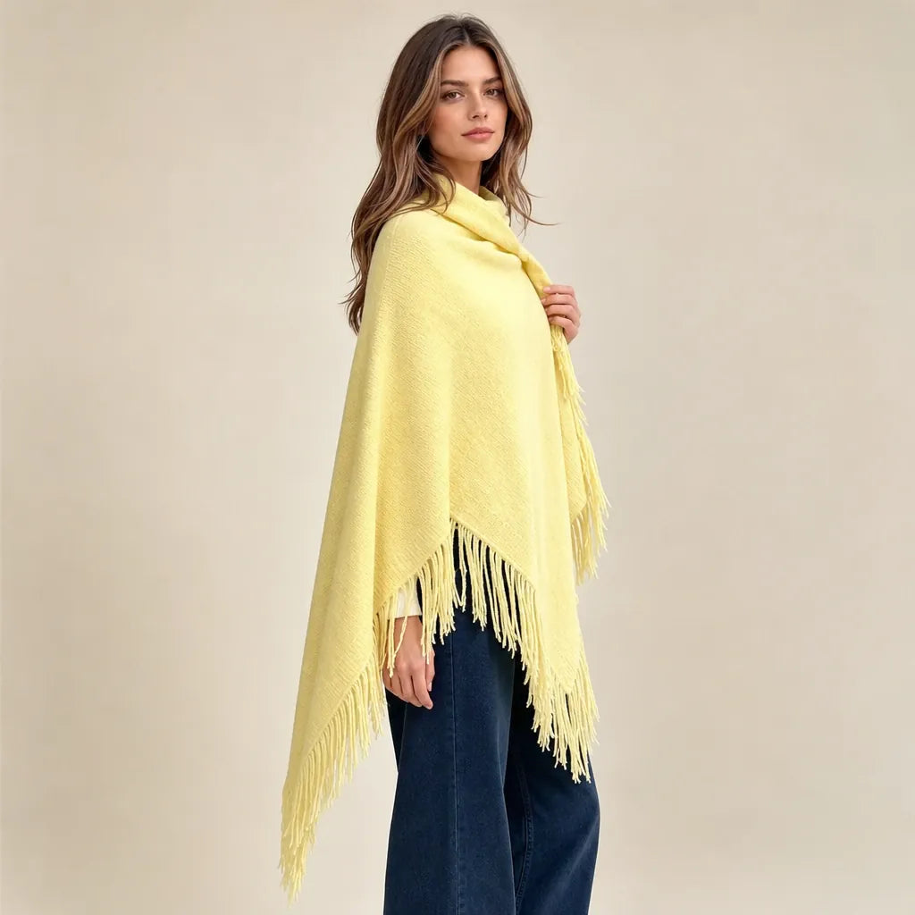 Ton poncho Poncho Jaune À Franges