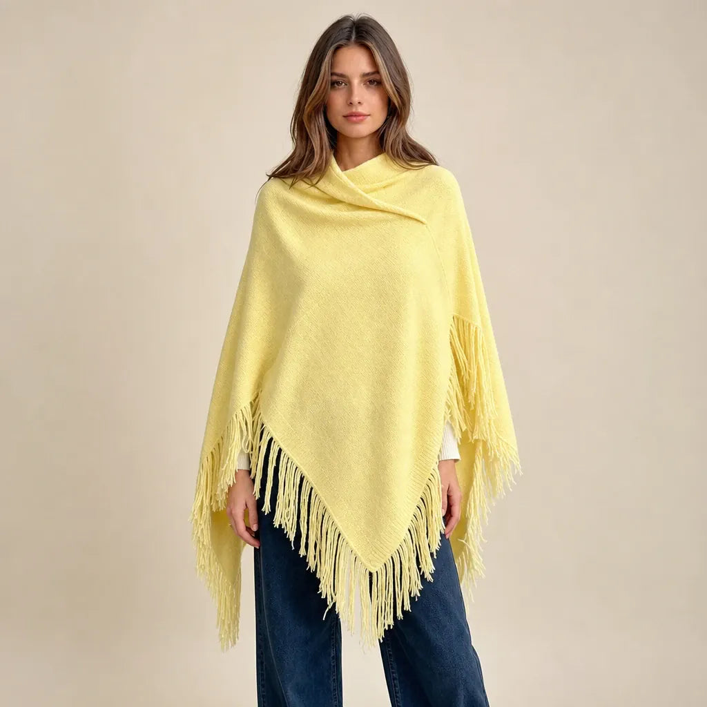 Ton poncho Poncho Jaune À Franges