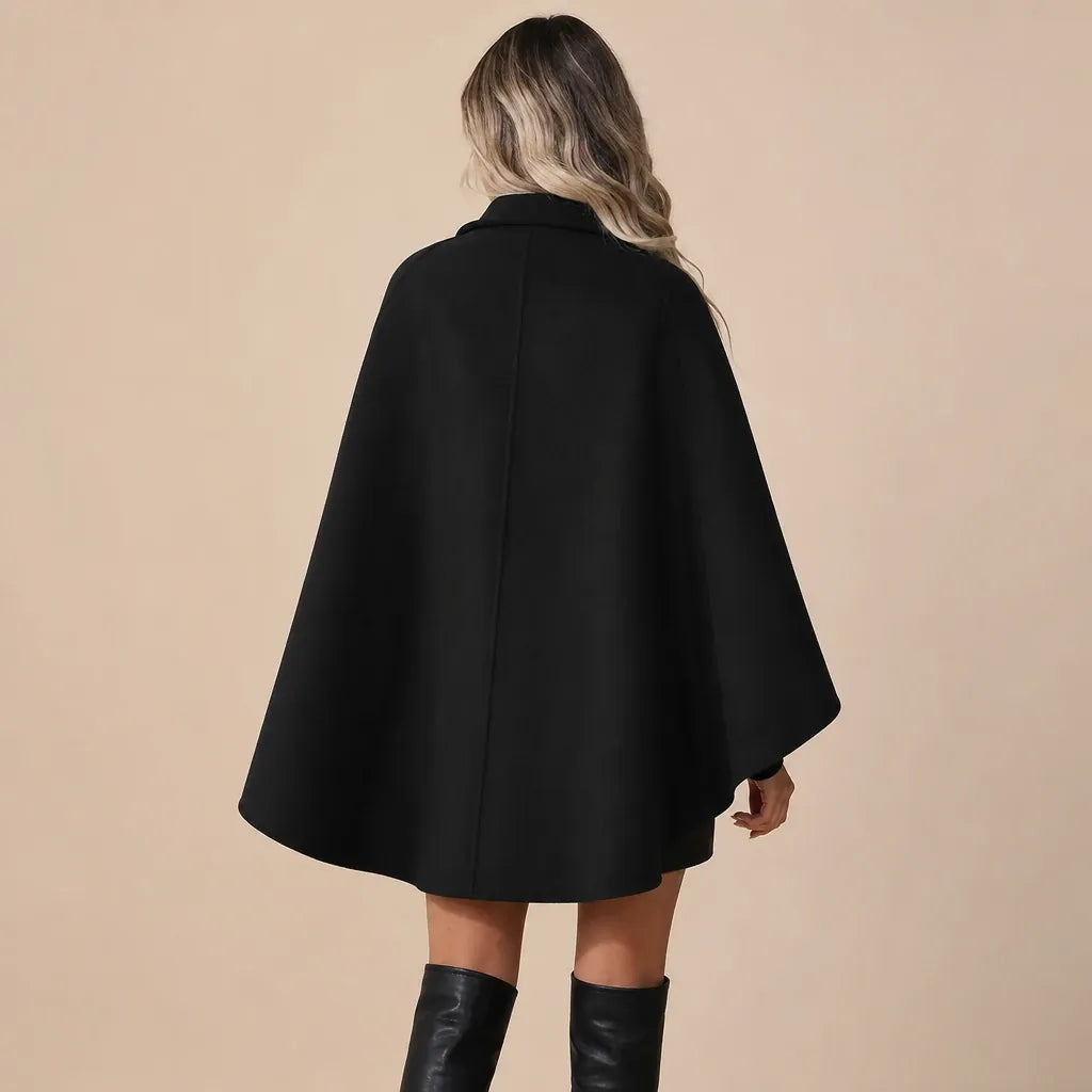 Ton poncho Poncho Laine D'Alpaga Cape Double Boutonnage