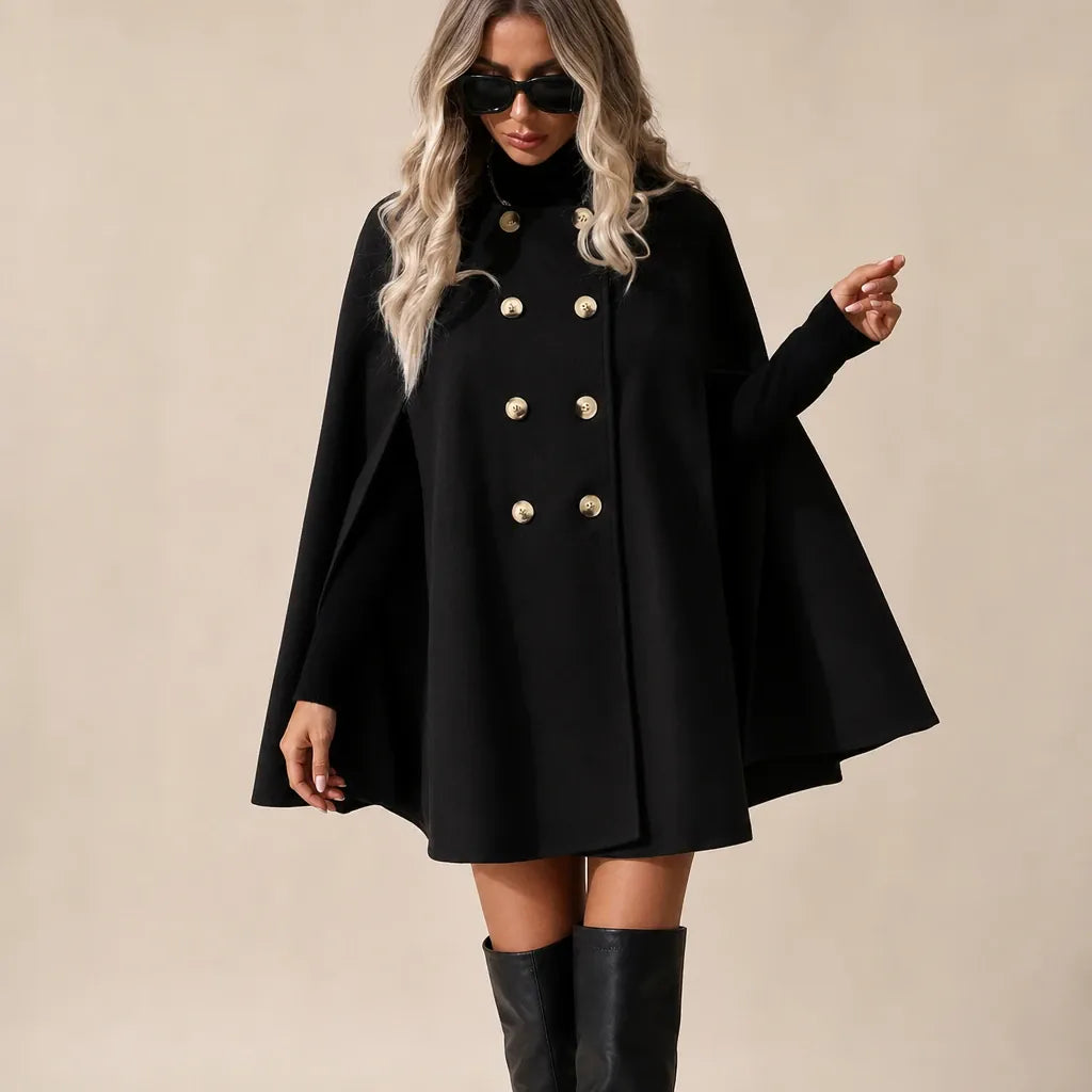 Ton poncho Poncho Laine D'Alpaga Cape Double Boutonnage