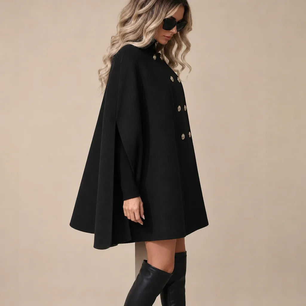 Ton poncho Poncho Laine D'Alpaga Cape Double Boutonnage