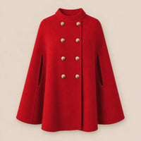 Ton poncho Poncho Laine D'Alpaga Cape Double Boutonnage