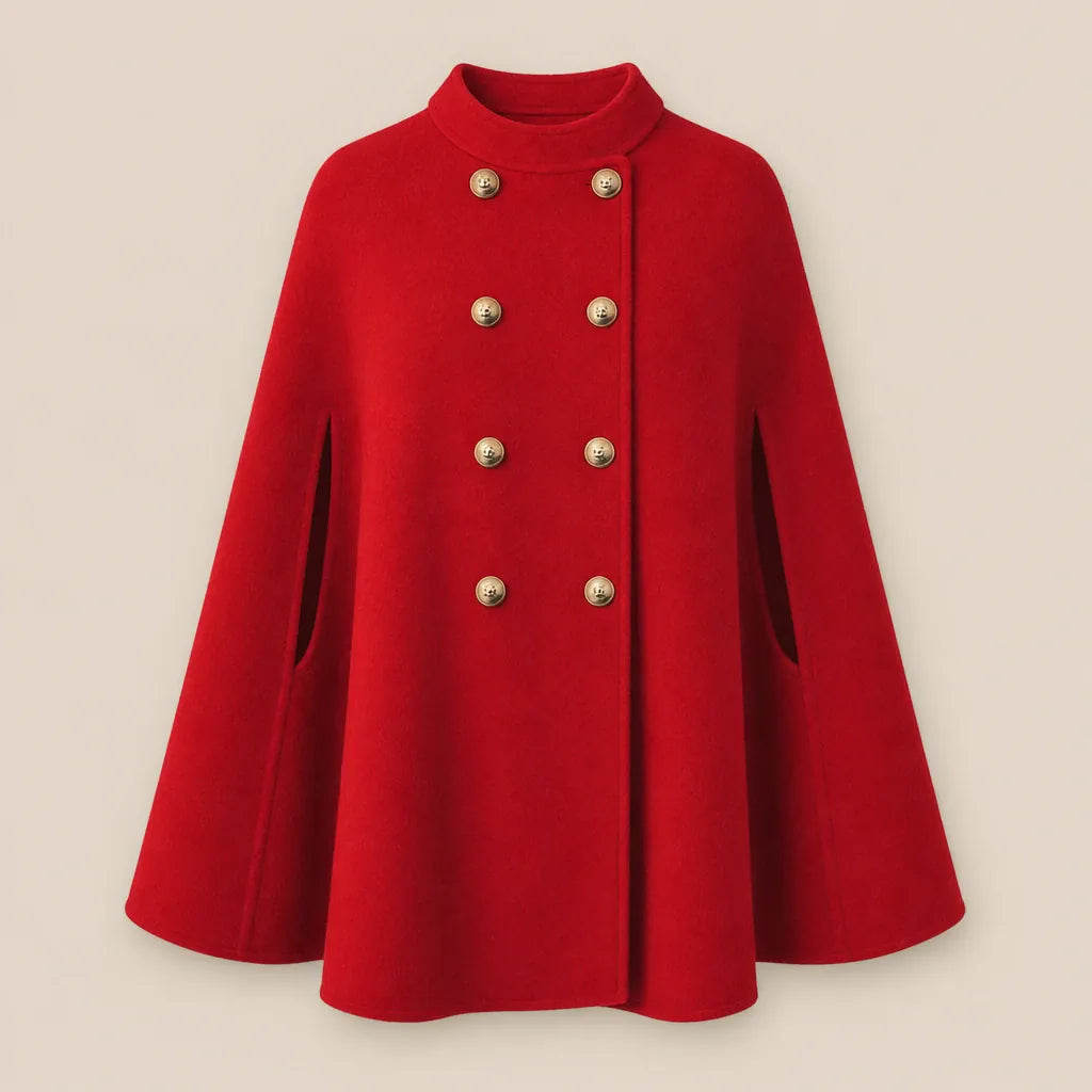 Ton poncho Poncho Laine D'Alpaga Cape Double Boutonnage