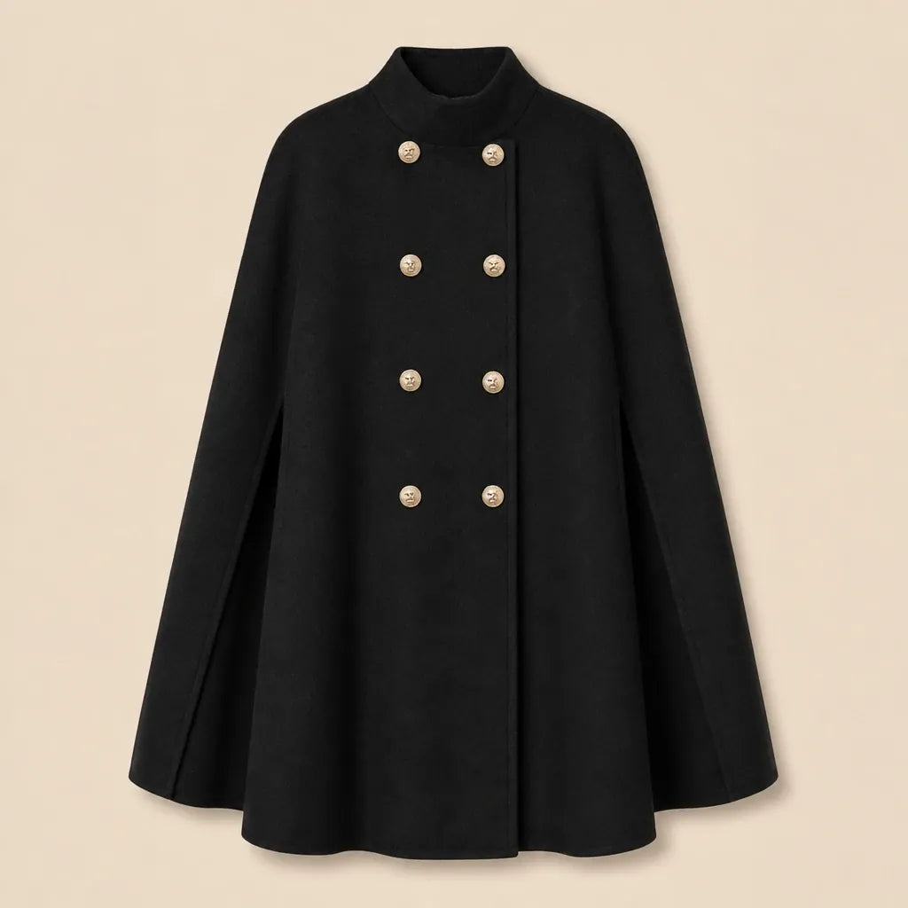 Ton poncho Poncho Laine D'Alpaga Cape Double Boutonnage