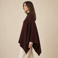 Ton poncho Poncho Long Femme Hiver Asymétrique Col Montant
