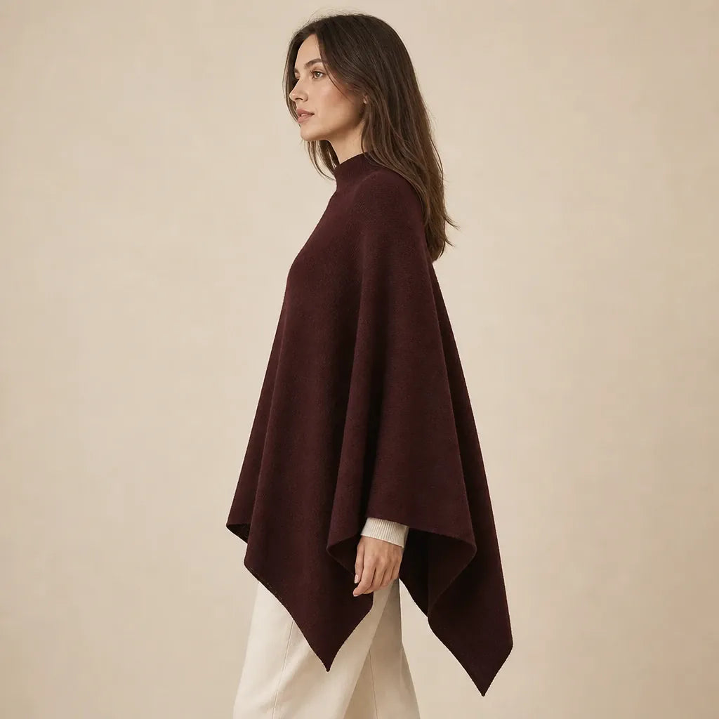Ton poncho Poncho Long Femme Hiver Asymétrique Col Montant