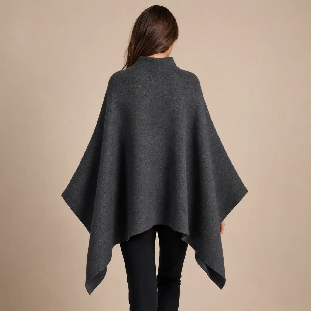 Ton poncho Poncho Long Femme Hiver Asymétrique Col Montant