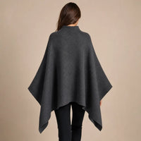 Ton poncho Poncho Long Femme Hiver Asymétrique Col Montant