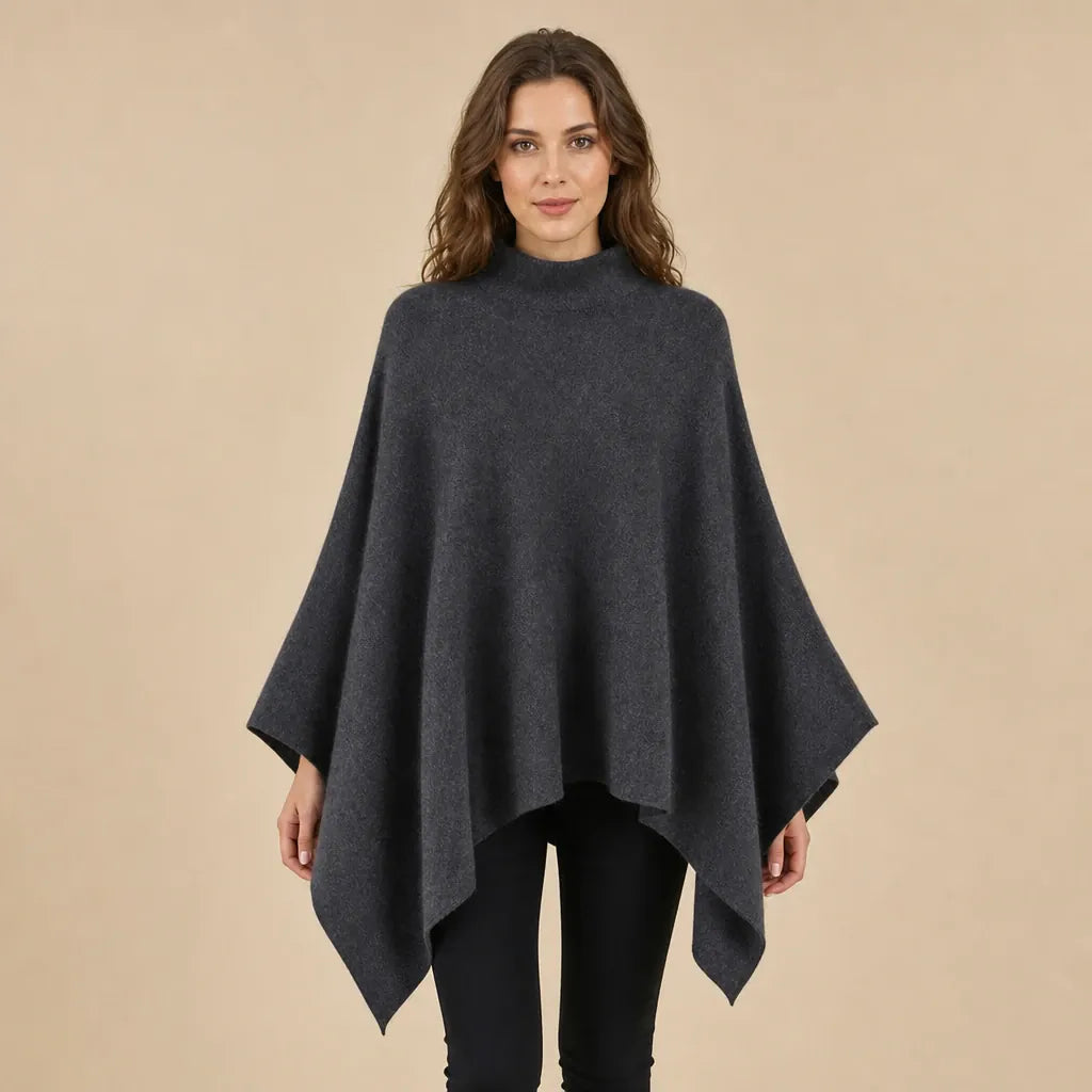 Ton poncho Poncho Long Femme Hiver Asymétrique Col Montant