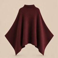 Ton poncho Poncho Long Femme Hiver Asymétrique Col Montant