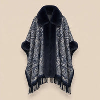 Ton poncho Poncho Long Femme Hiver En Fausse Fourrure Imprimé
