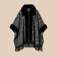 Ton poncho Poncho Long Femme Hiver En Fausse Fourrure Imprimé