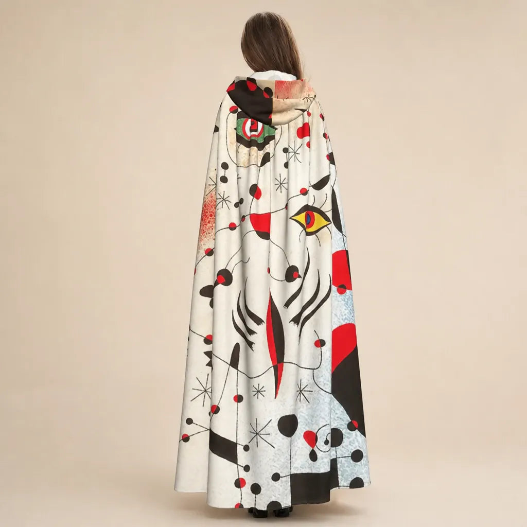 Ton poncho Poncho Longue À Capuche Imprimé Artistique