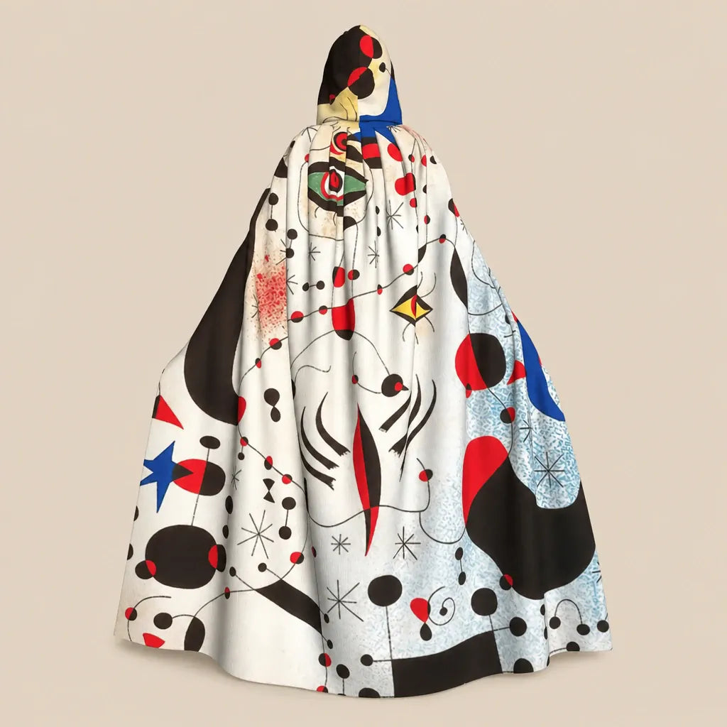 Ton poncho Poncho Longue À Capuche Imprimé Artistique