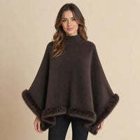 Ton poncho Poncho Marron En Fausse Fourrure