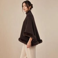 Ton poncho Poncho Marron En Fausse Fourrure
