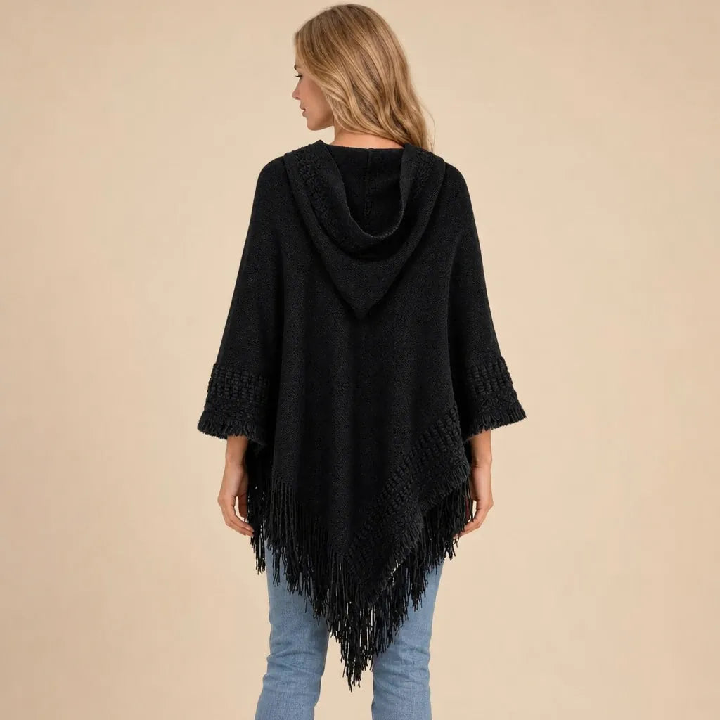 Ton poncho Poncho Noir À Capuche
