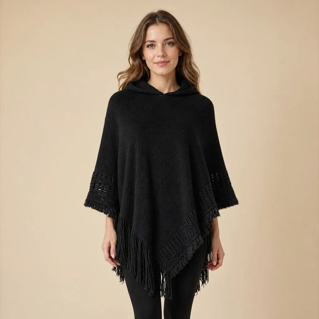 Ton poncho Poncho Noir À Capuche