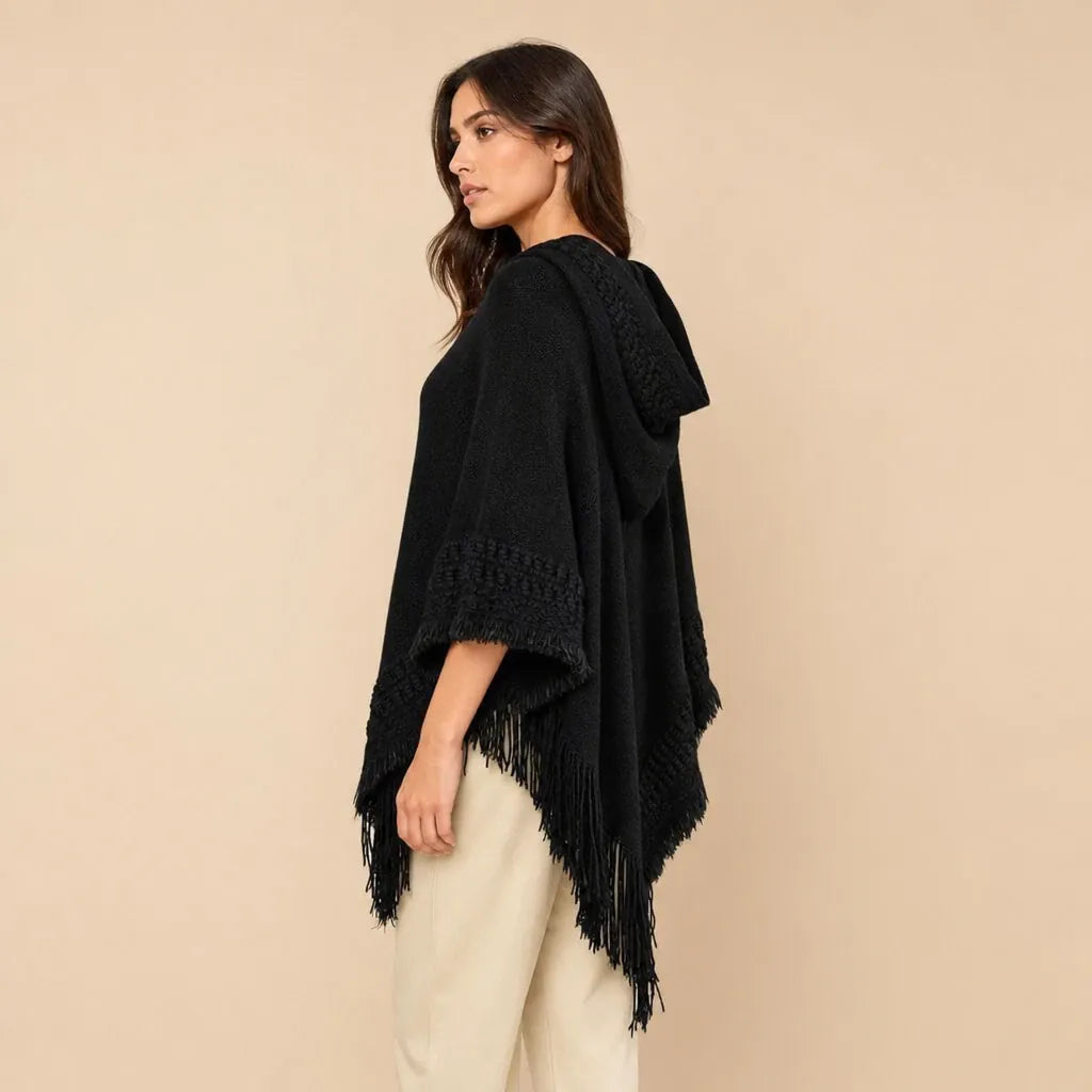 Ton poncho Poncho Noir À Capuche