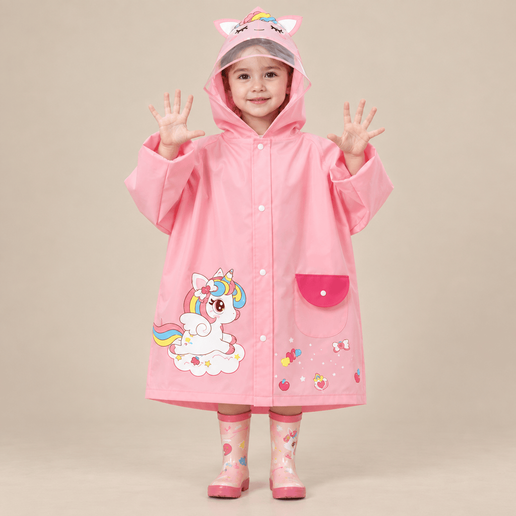 Ton poncho Poncho Nylon Enfant Motif Licorne Et Dinosaure