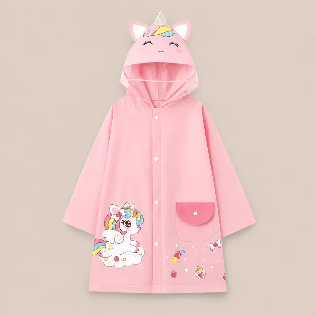 Ton poncho Poncho Nylon Enfant Motif Licorne Et Dinosaure