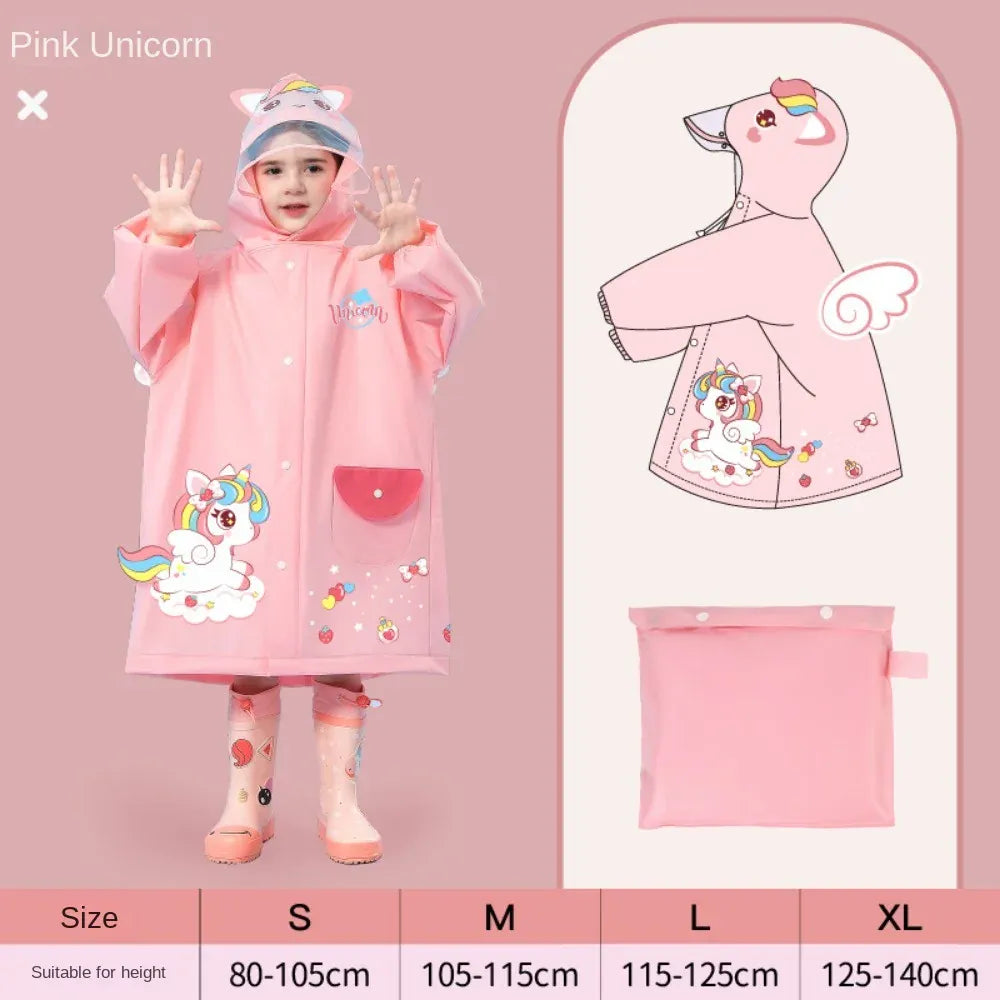 Ton poncho Poncho Nylon Enfant Motif Licorne Et Dinosaure