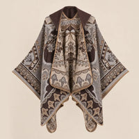 Ton poncho Poncho Oversize À Capuche En Cachemire Mélangé
