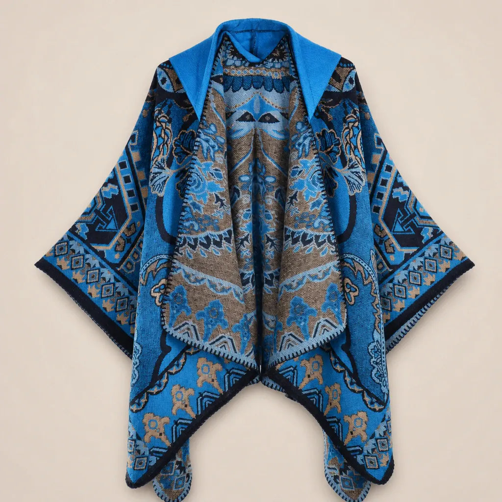 Ton poncho Poncho Oversize À Capuche En Cachemire Mélangé