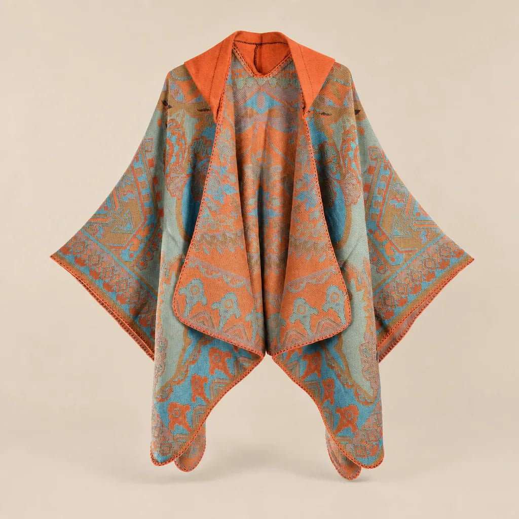 Ton poncho Poncho Oversize À Capuche En Cachemire Mélangé