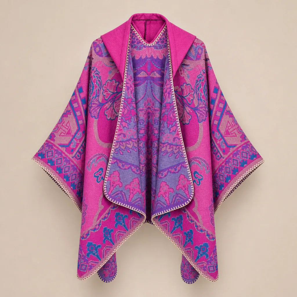 Ton poncho Poncho Oversize À Capuche En Cachemire Mélangé