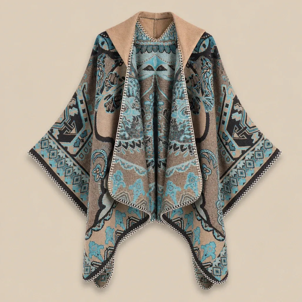 Ton poncho Poncho Oversize À Capuche En Cachemire Mélangé