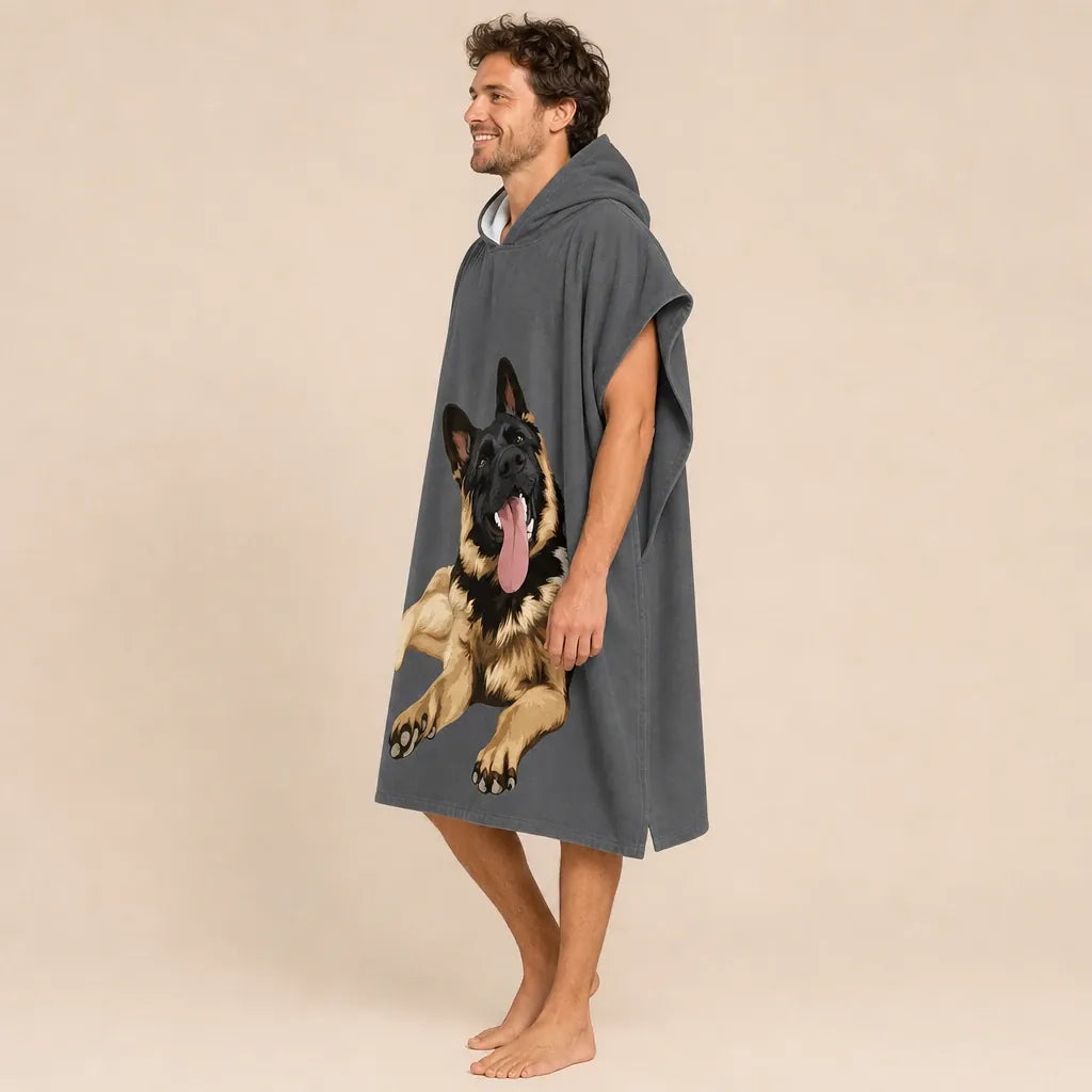 Ton poncho Poncho Plage Microfibre À Capuche