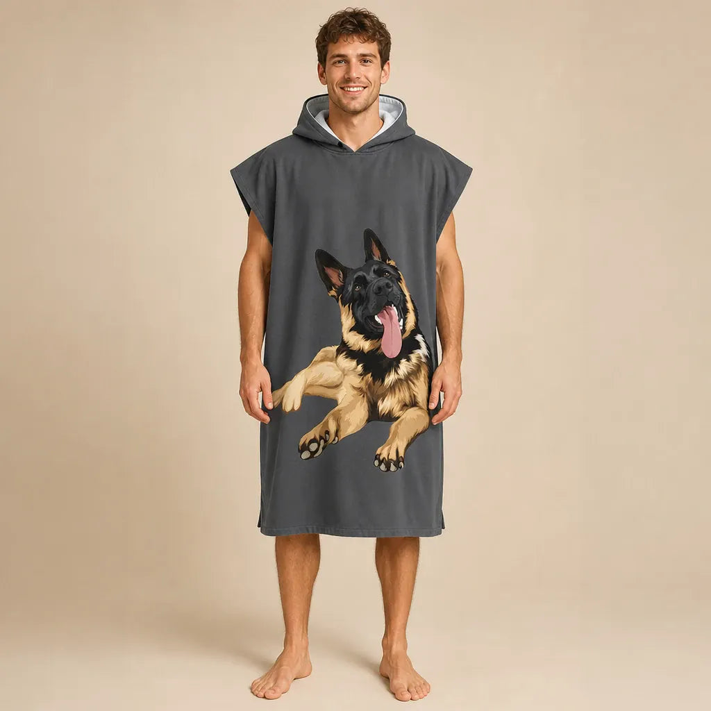 Ton poncho Poncho Plage Microfibre À Capuche