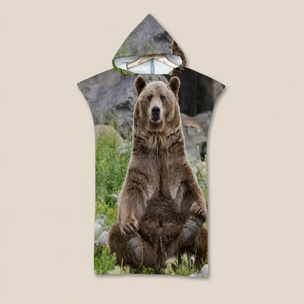 Ton poncho Poncho Plage Microfibre À Capuche