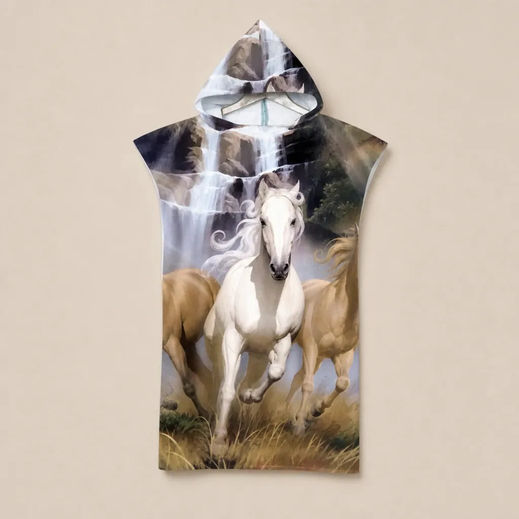 Ton poncho Poncho Plage Microfibre À Capuche