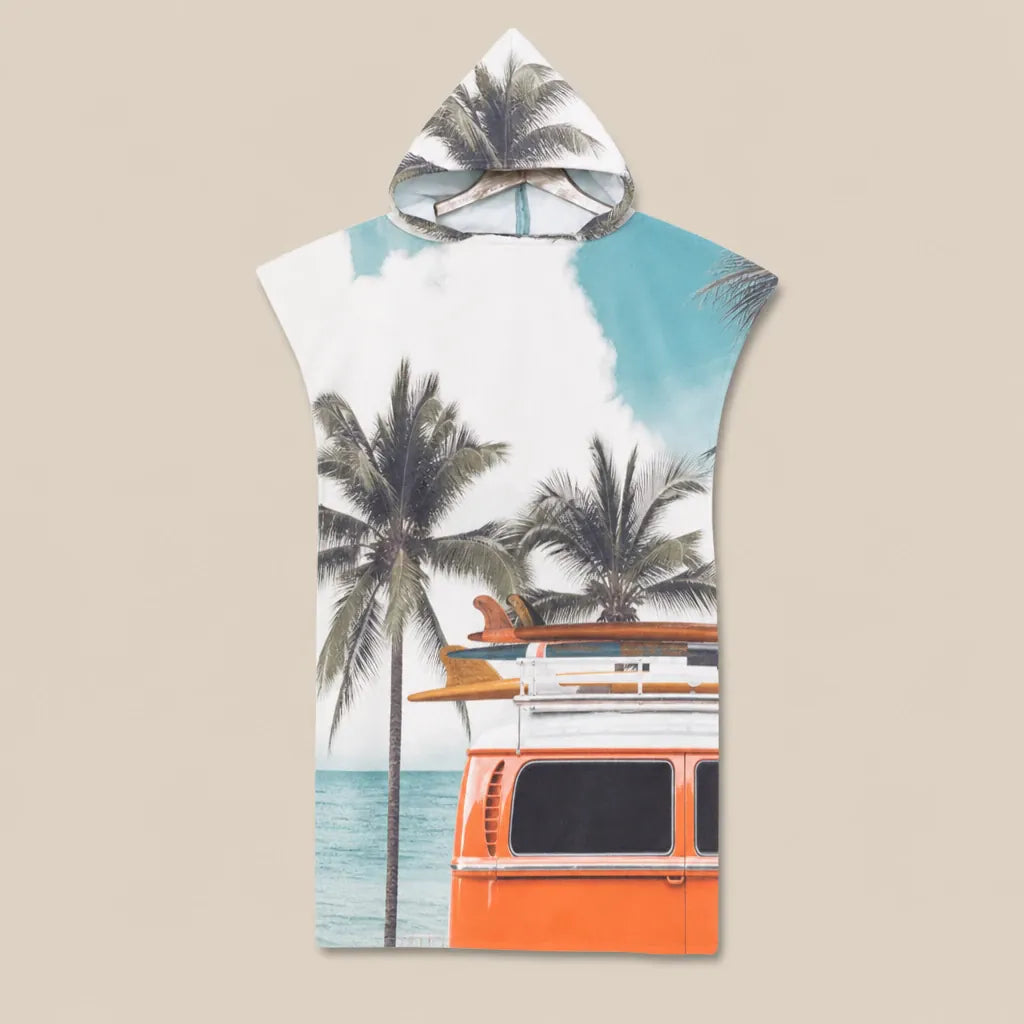 Ton poncho Poncho Plage Microfibre À Capuche