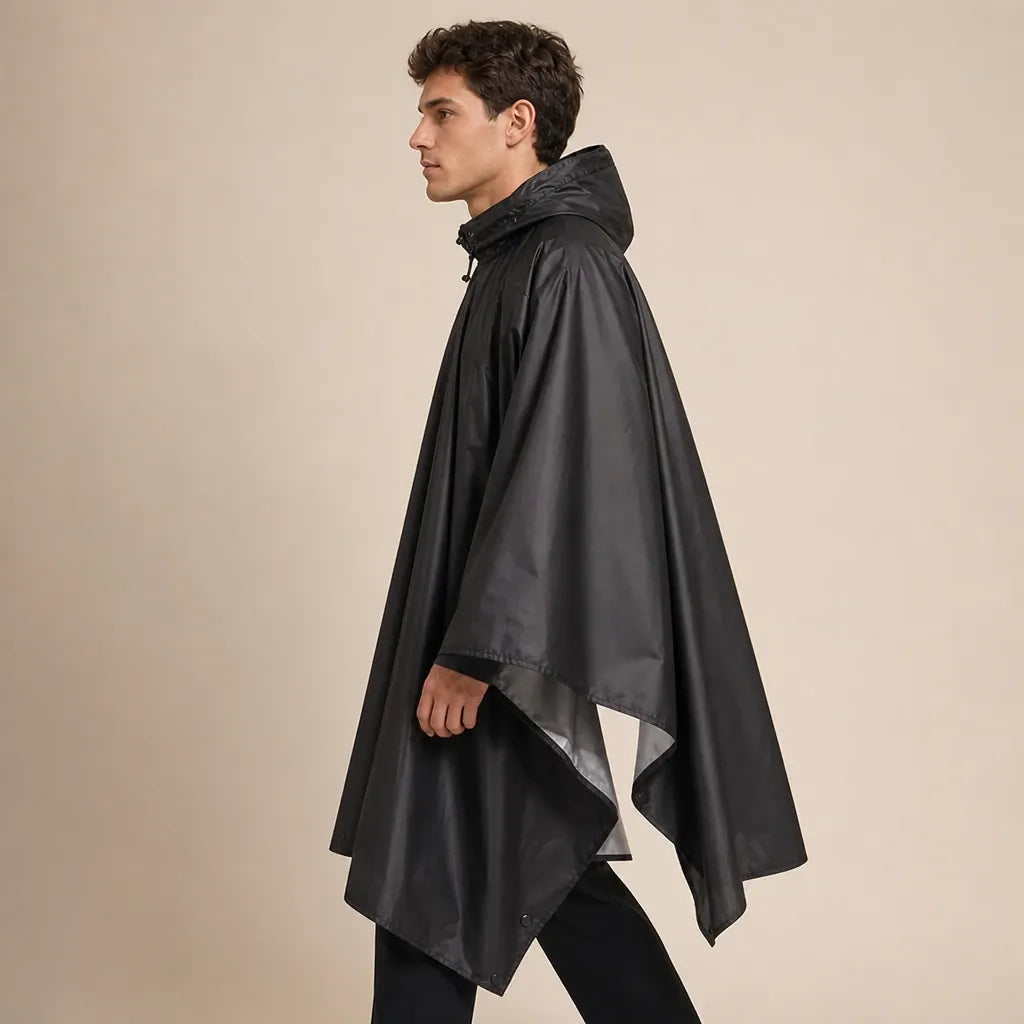 Ton poncho Poncho Pluie Avec Manches Imperméable Noir