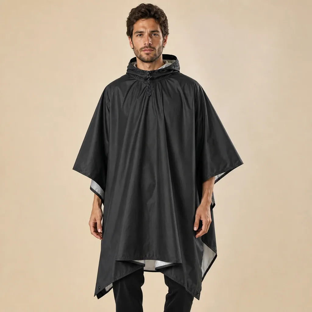 Ton poncho Poncho Pluie Avec Manches Imperméable Noir