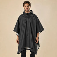 Ton poncho Poncho Pluie Avec Manches Imperméable Noir