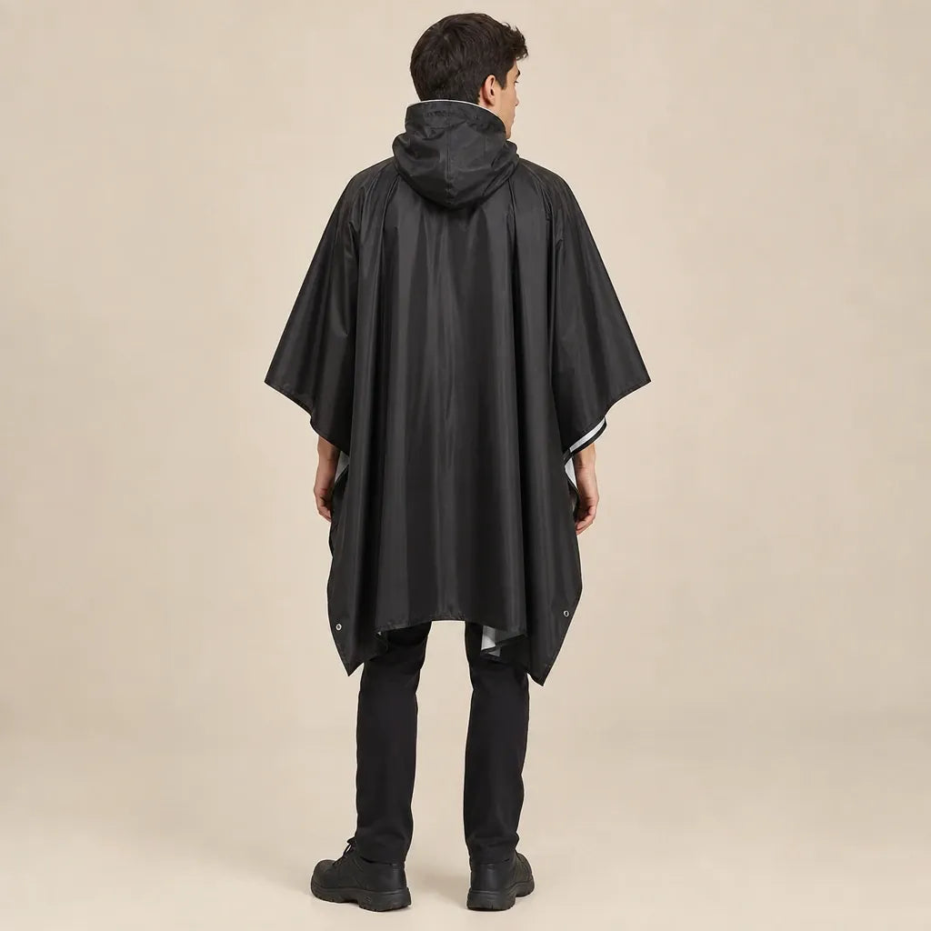 Ton poncho Poncho Pluie Avec Manches Imperméable Noir