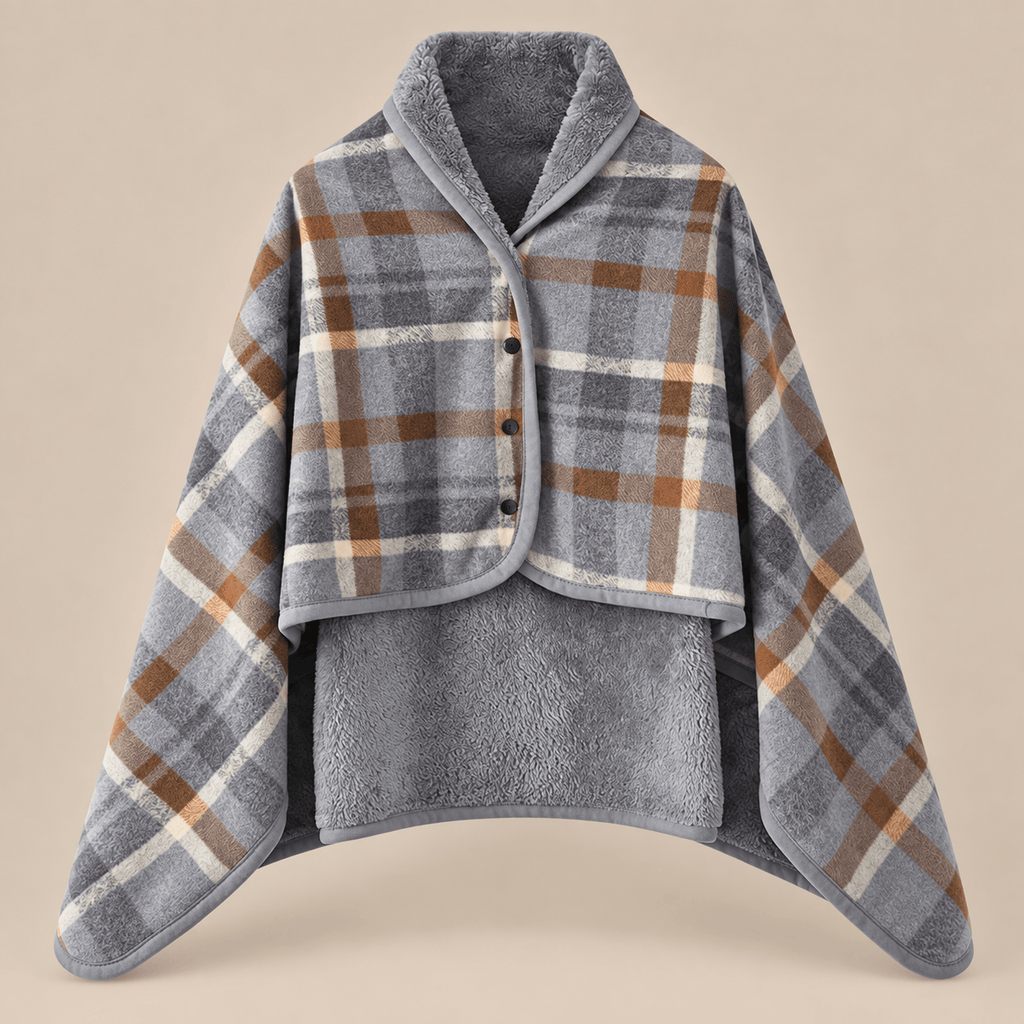 Ton poncho Poncho Polaire Portable À Carreaux
