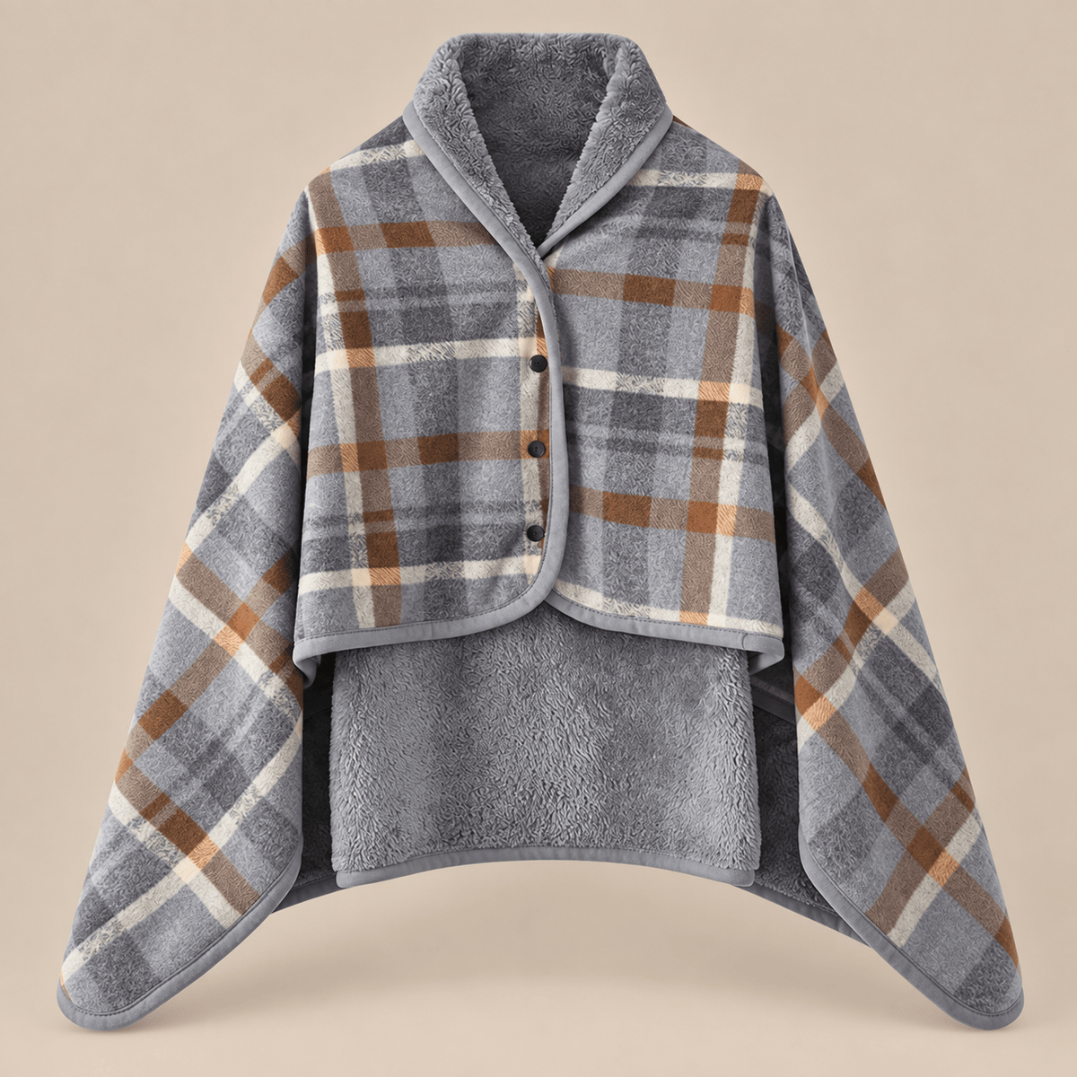 Ton poncho Poncho Polaire Portable À Carreaux