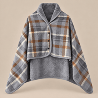 Ton poncho Poncho Polaire Portable À Carreaux