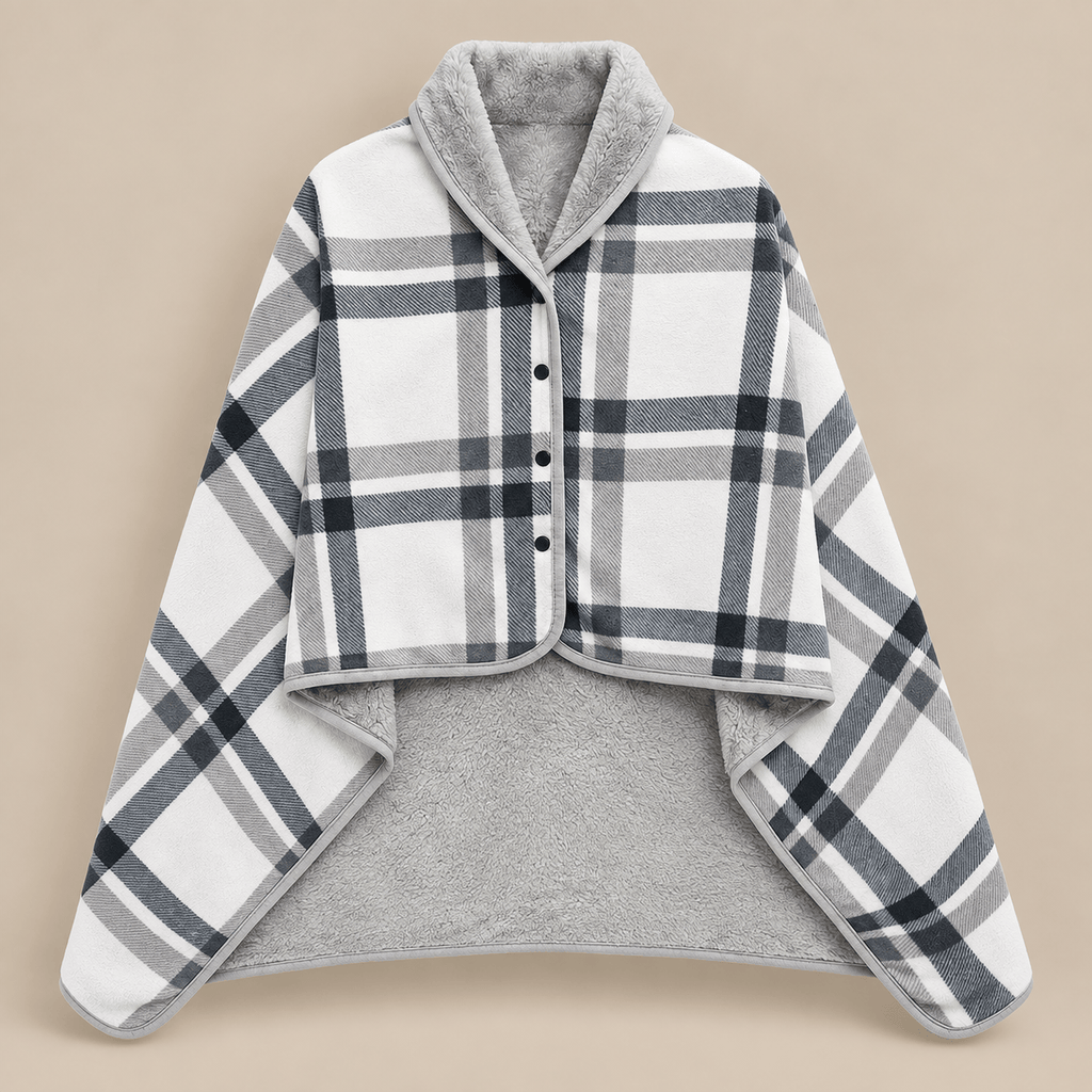 Ton poncho Poncho Polaire Portable À Carreaux