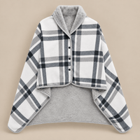 Ton poncho Poncho Polaire Portable À Carreaux