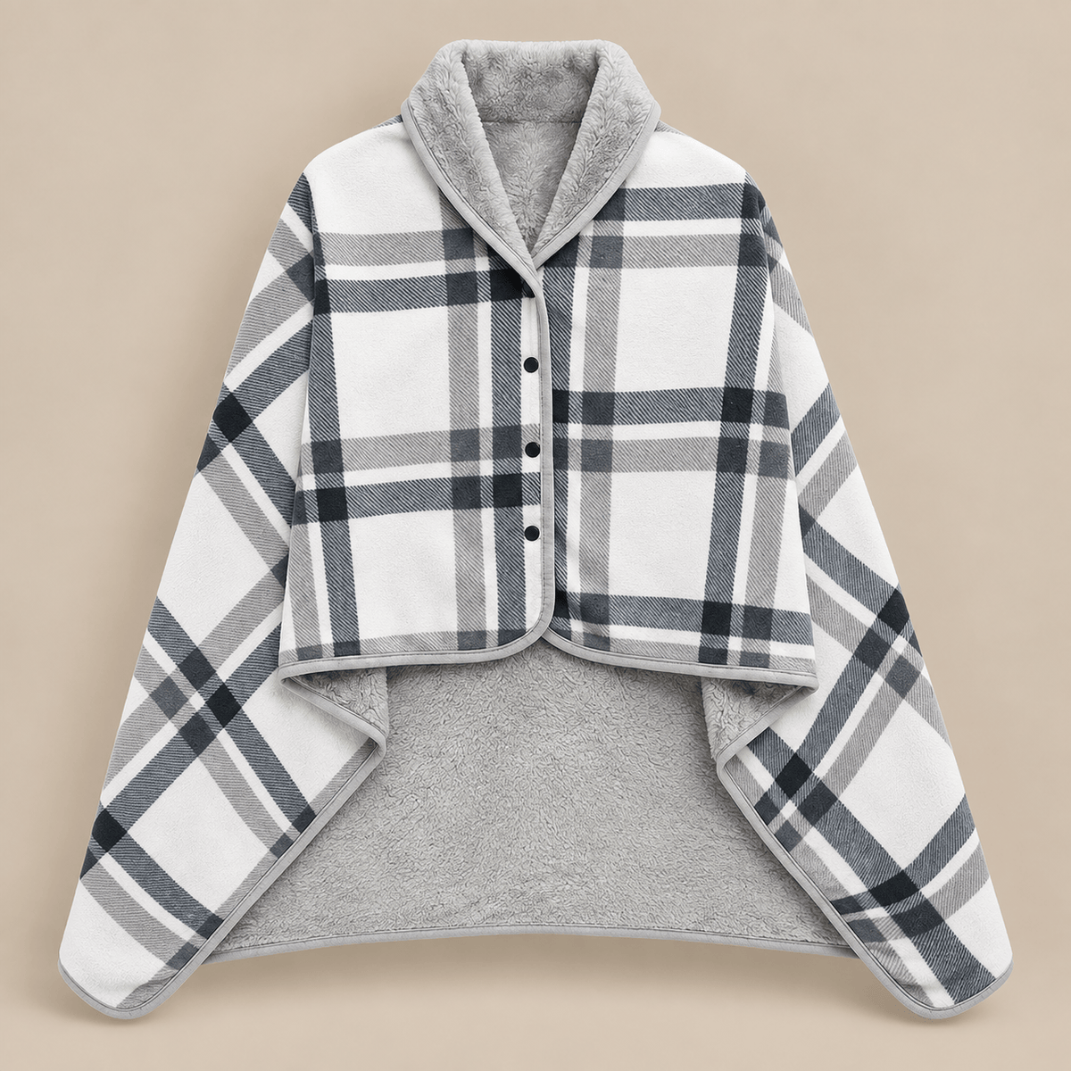 Ton poncho Poncho Polaire Portable À Carreaux