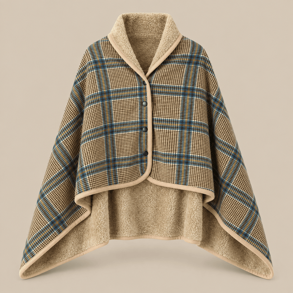 Ton poncho Poncho Polaire Portable À Carreaux