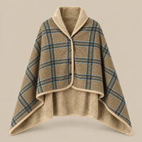 Ton poncho Poncho Polaire Portable À Carreaux